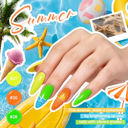 PEACECOLOR 60PC Gel Nail Polish Set - 55 Colors with Top & Base Coats