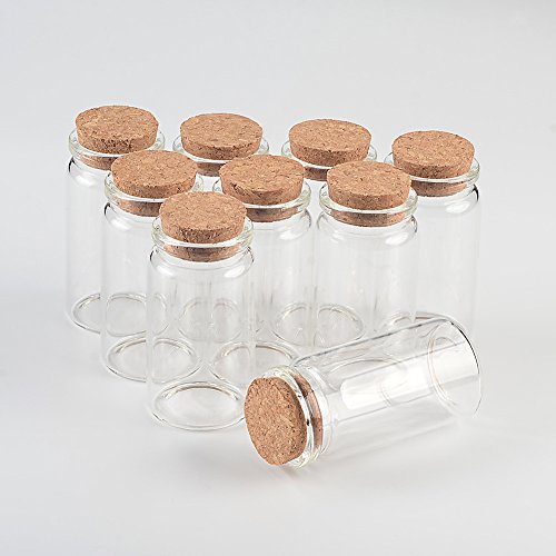 37X70X27mm 50ml Glass Bottles With Cork Transparent Empty Glass Vials Jars 50pcs/lot(50, 50ml-37x70x27mm)