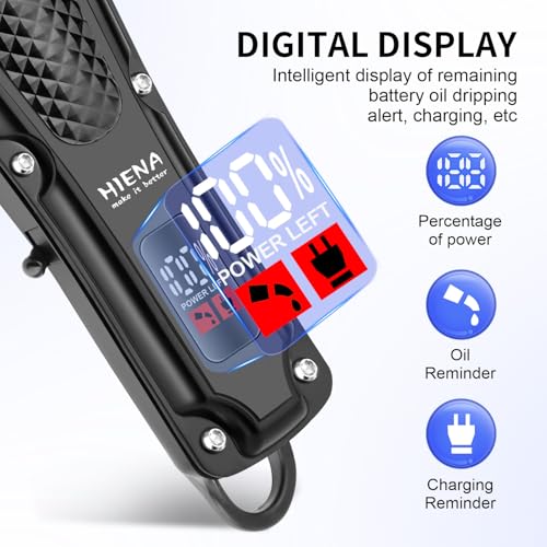 HIENA PRO Cordless Hair Clippers Set with Adjustable Blades & LED Display