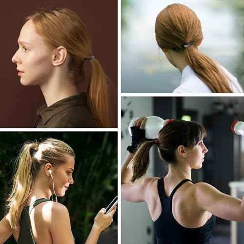 Nylon Hair Ties - No Damage,Strong Soft Cotton Hair Bands Accessories for Thick Hair 100PCS Ponytail Holders for Women Girls