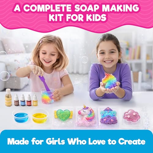 Doctor Jupiter Unicorn Glitter Soap Making Kit - Girls Easter Crafts DIY Project for 4+ Year Old Kids | Unicorn Toys, Birthday Gift Ideas for Girls Ages 4 5 6 7 8 12