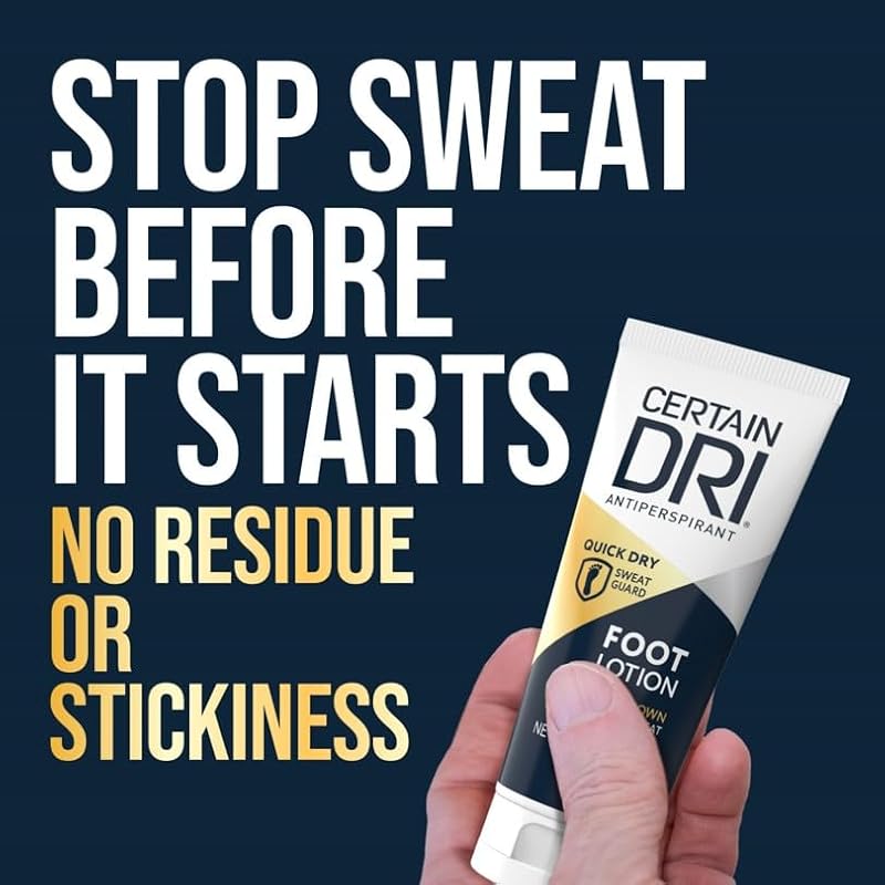 Certain Dri Antiperspirant Foot Lotion - 24-Hour Sweat & Odor Control, 1.3 oz