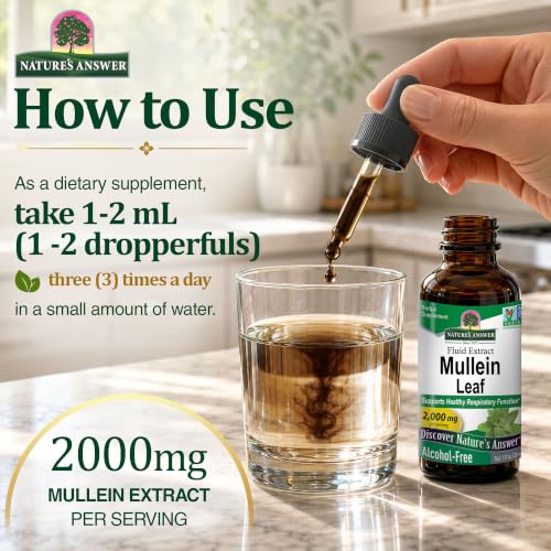 Nature's Answer Mullein Leaf Liquid Extract 1 oz – Non-GMO, Gluten-Free