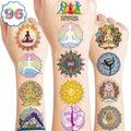 100 PCS Yoga Temporary Tattoos - Mandala Flower Designs for Party Favors