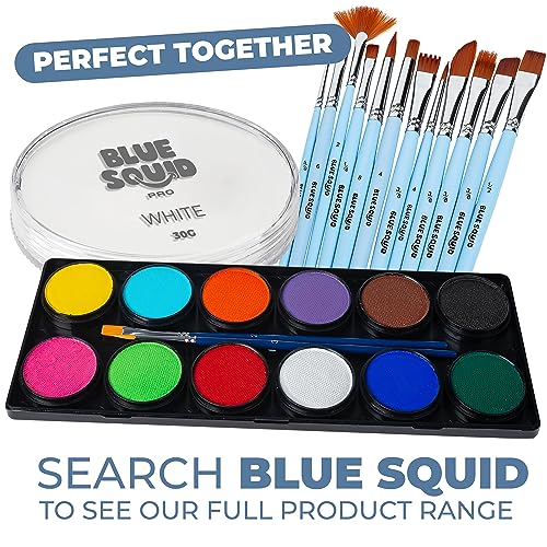 Blue Squid White Face Paint 30g - Water Activated Professional