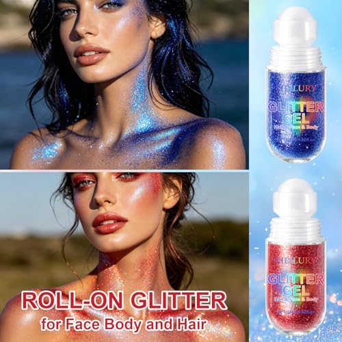 Roll-On Body Glitter Gel - Holographic Chameleon Shimmer