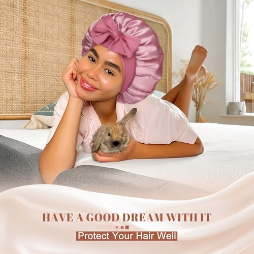 Satin Sleep Bonnet for Curly Hair - Double Layer Night Cap