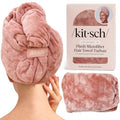 Kitsch XL Microfiber Hair Towel Wrap for Women - Fast Drying Turban
