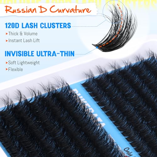 14-16mm Volume Lash Clusters - Russian D Curl Wispy Extensions