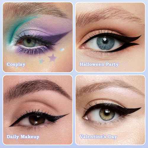 8 Sheets Eyeliner Stencil Stickers, Star Eye Winged and Smokey Eyeshadow Applicators Shaper Tool, Makeup Stencils Stickers for All Eye Shapes