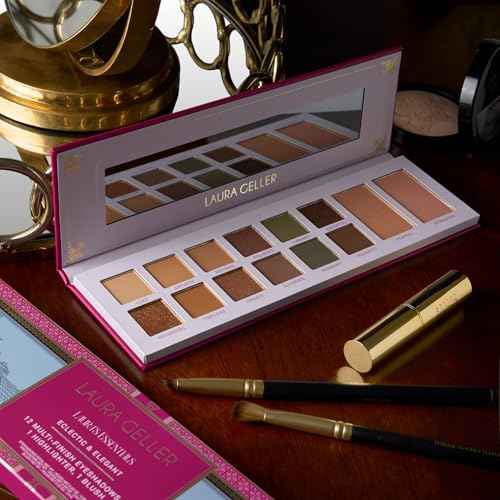 LAURA GELLER NEW YORK Laura's Essentials Eclectic & Elegant Eyeshadow and Face Palette - Includes Eyeshadows, Blush, and Highlighter for Easy Full Face Makeup For Mature Skin and All Skin Tones