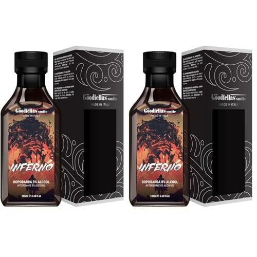 The Goodfellas' smile Soothing Alcohol-Free Aftershave Splash/Tonic, Made in Italy, 100 ml, 3.38 oz (Inferno) (Pack of 2)