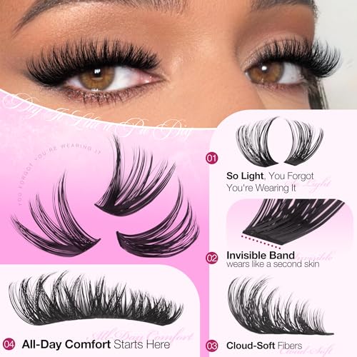 Lash Clusters Kit 30D-80D Wispy Eyelash Extensions 8-16mm 456Pcs
