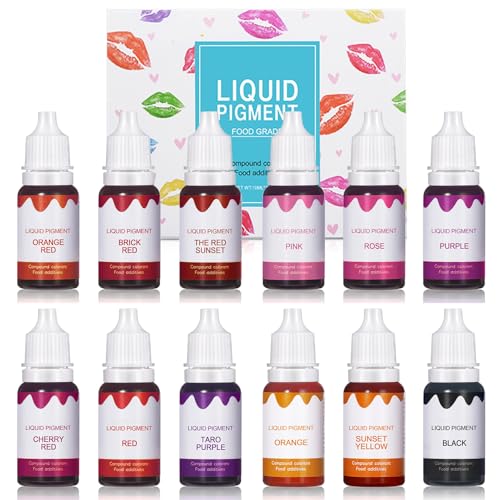 12 Colors DIY Lip Gloss Pigment Set – Natural Liquid Dyes