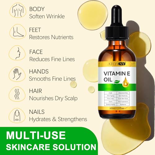 Vitamin E Oil 2 Fl Oz - Natural Antioxidant for Skin & Hair