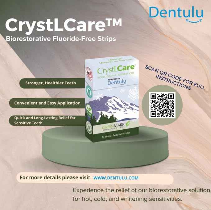 Dentulu CrystLCare Biorestorative - The Fluoride-Free Dental Strip for Instant and Lasting Relief from Dental Sensitivity, containing 14 Strips