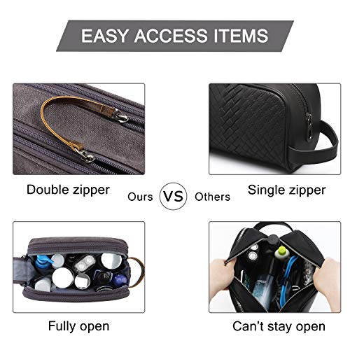 BAGSMART Canvas Toiletry Bag for Men, Water-Resistant Dopp Kit