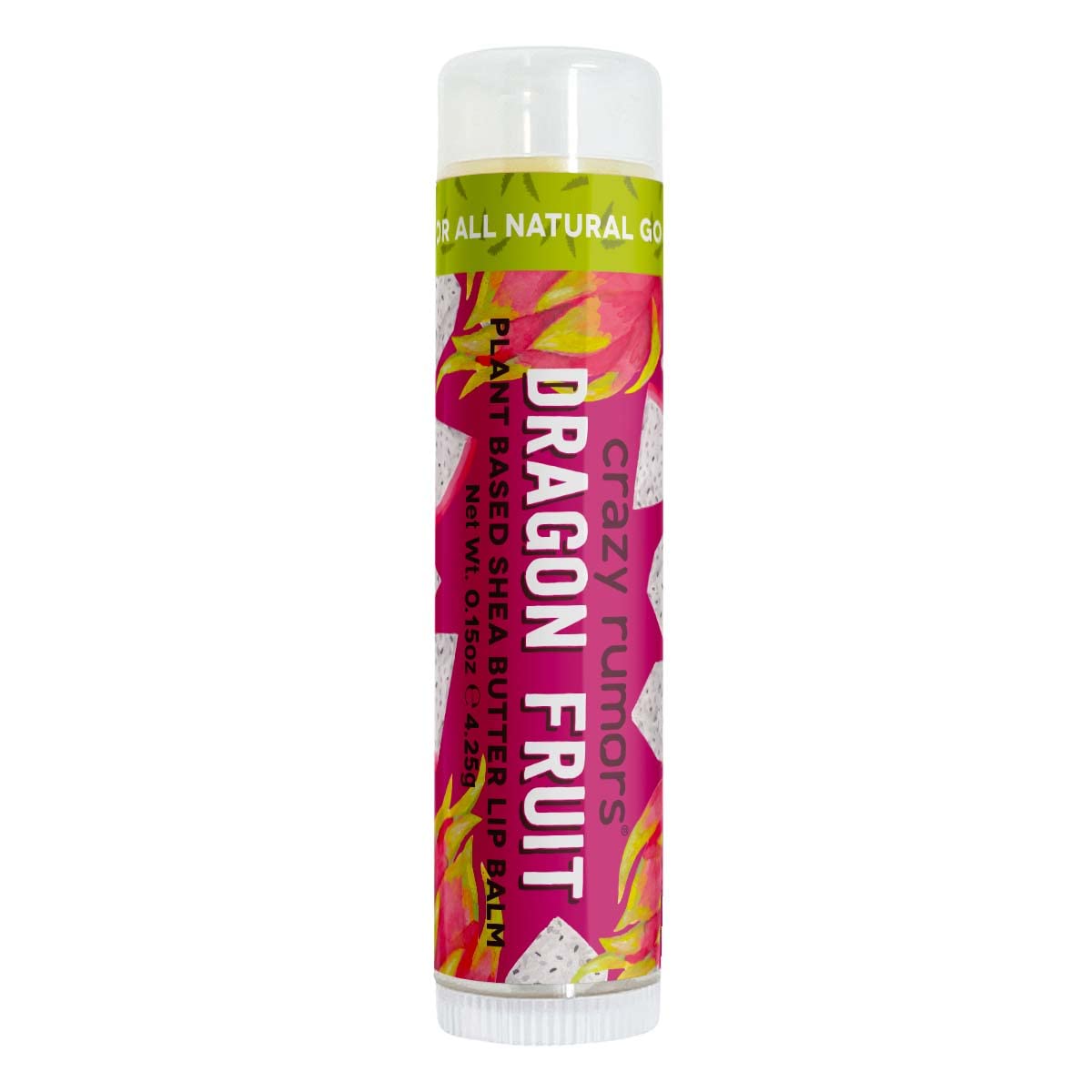 Crazy Rumors Dragon Fruit Lip Balm. 100% Natural, Vegan, Plant-Based, Made in USA (1-Pack)