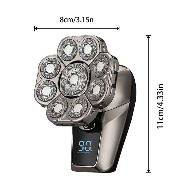 I-clean 9D Head Shavers for Bald Men, 6-in-1 Electric Razor, Waterproof Wet/Dry, Cordless Rechargeable, LED Display