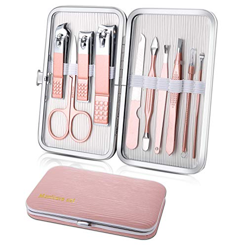 10-Piece Travel Mini Manicure Set - Stainless Steel Nail Clippers & Care Tools