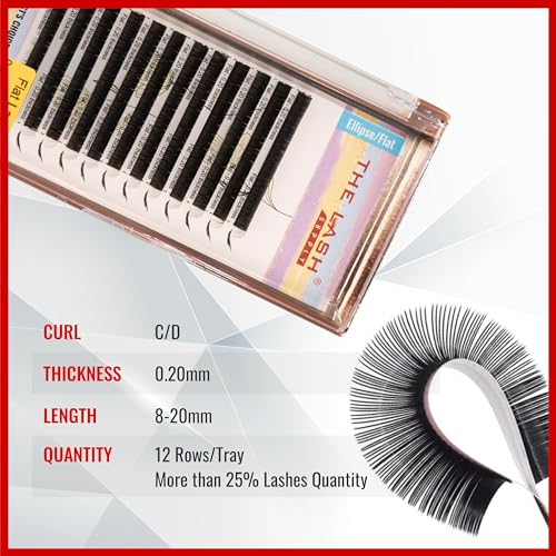 Ellipse Flat Eyelash Extensions C/D Curl 0.20mm Mixed Length