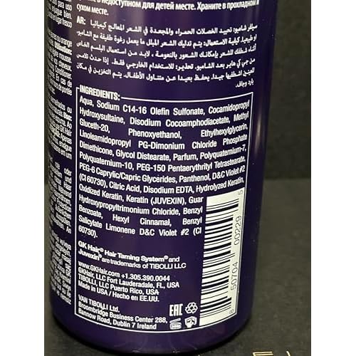 GK HAIR Global Keratin Silver Bombshell Purple Shampoo (24 Fl Oz/710ml) For Blonde, Platinum, Ash, Silver & Gray Hair Moisturizes Dry & Damaged Removes Yellow Brassy Tones