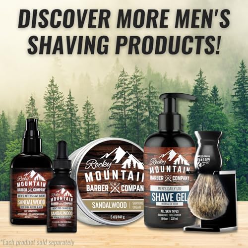 Men's Shave Gel - Clear Shaving Gel So You Can See Where You Are Shaving ? For Full Shaves and Tightening Beard Lines - 8oz by Rocky Mountain Barber Company