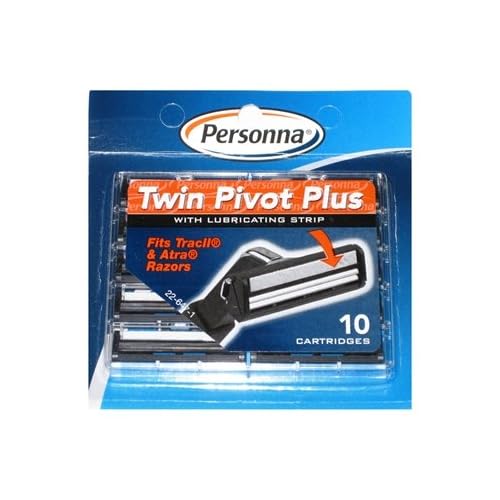 60 Personna Twin Pivot Plus Cartridges with Lubricating Strip for Atra & Trac II Razors - 6 Packs of 10 Blades