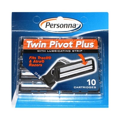 30 Personna Twin Pivot Plus Cartridges with Lubricating Strip for Atra & Trac II Razors - 3 Packs of 10 Blades