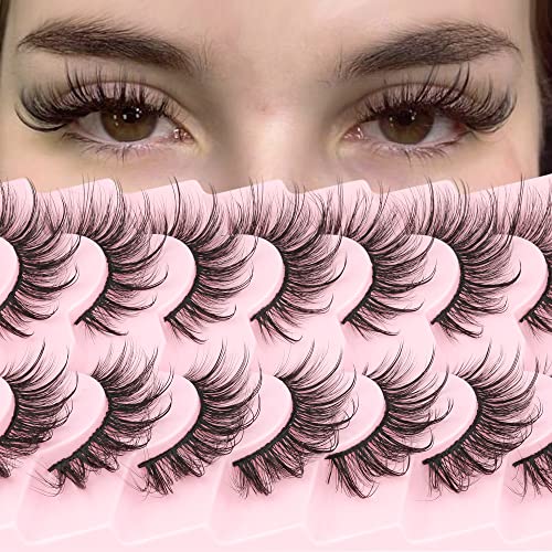 Geeneiya Fairy Wispy Mink Lashes 18mm Long Fluffy Cat Eye False Eyelashes Multipack