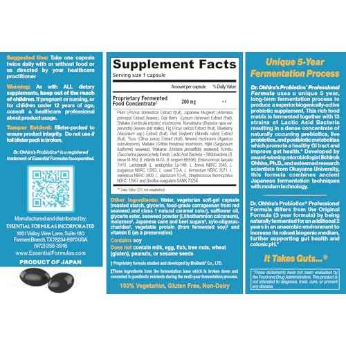 Dr. Ohhira's Professional Probiotics Formula 60 Capsules with Beauty Bar Soap Travel Size, 20 Grams - No Refrigeration Supplement - Vegetarian, Non-Dairy, Gluten Free