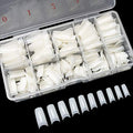Krofaue 500pcs Clear French Half Cover Acrylic Nail Tips - 10 Sizes with Box