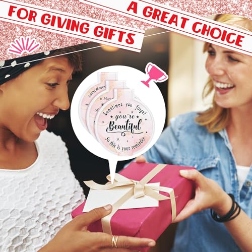 Wenqik 100 Pcs Inspirational Compact Mirror Bulk - Light Pink