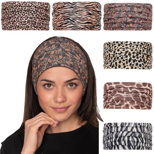 Cobahom Wide Headbands for Women (6-Pack) - Stretchy, Non-Slip