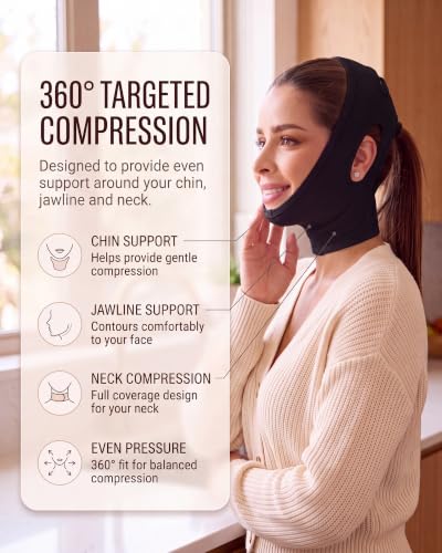 Shape Concept Medium Black Chin Support Band Post-Surgery Neck Face Compression