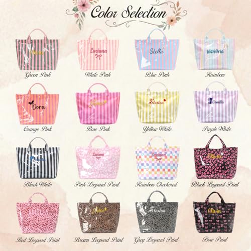 Personalized Jelly Striped PVC Tote Bag for Women