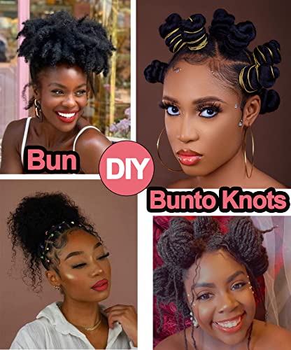 BATISI Afro Twist Braiding Hair 2 Pack 12 Inch Pre-Separated Marley Twist Braiding Hair Pre-fluffed Kinky Twist Hair Afro Spring Twist Hair for Faux Locs Wrapping Hair #1b Black