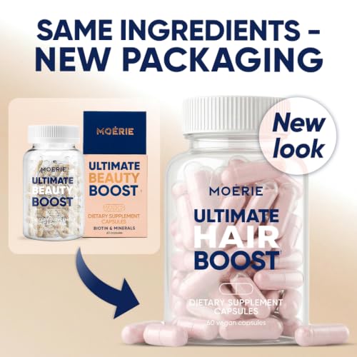 Moerie Hair Boost Vitamins with Biotin for Thicker Hair - 60 Capsules