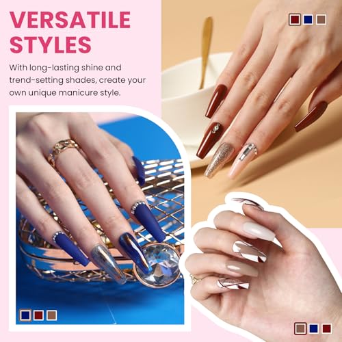 VANREESA 24 Pcs Gel Nail Polish Set - 21 Colors with Base & Top Coats