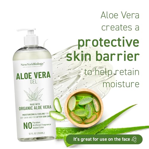 Organic Aloe Vera Gel 12 oz – Face, Hair & After-Sun Moisturizer