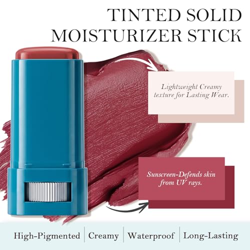 SPF 50 Blush Stick with Sunscreen - Waterproof Hydrating Cream Blush