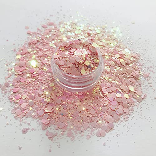 Pink Chunky Glitter Sequins 15g - Nail Art & Face Makeup