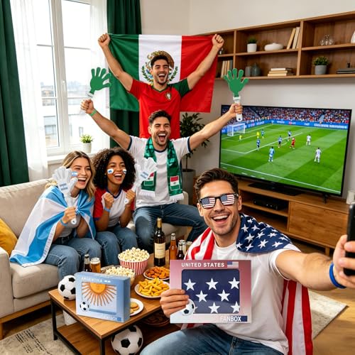 2026 World Cup USA Fan Kit with Flag, Sunglasses, Banner, Clapper, Wristband & Face Paint