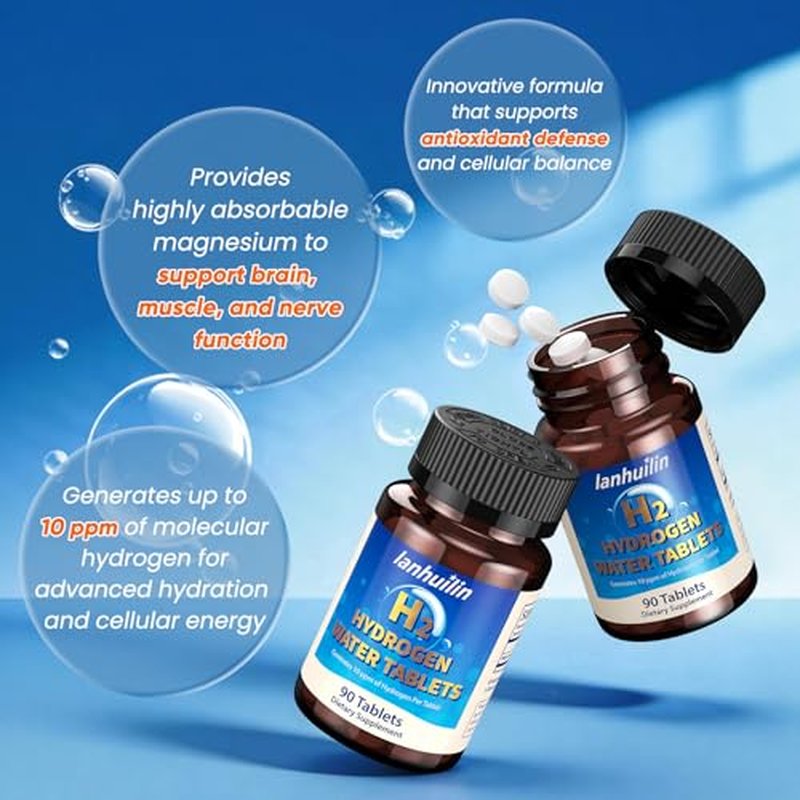 Hydrogen Water Tablets with Magnesium 150mg | 90 Count Antioxidant Supplement