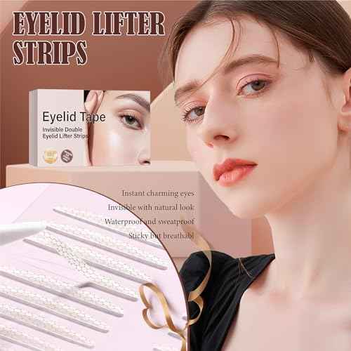 Eyelid Tape, Eyelid Lifter Strips, Eyelid Tape for Hooded Eyes Invisible, Instant Surgery-Free Eye Lift for Uneven or Single Eyelids, Say Goodbye to the Hood, Sagging Eyelids - 480Count