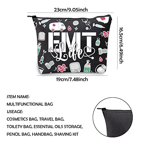 WCGXKO Emergency Medical Technician Gift Paramedic Gift Emt Life Zipper Pouch Makeup Bag (EMT LIFE)