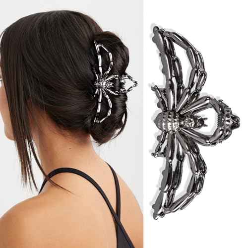 4 Pcs Metal Spider Hair Claw Clips for Women, Goth Hair Accessories, Halloween Gifts for Women