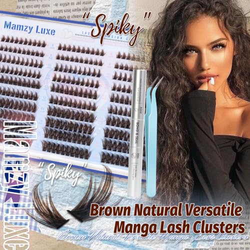 Brown Manga Lash Clusters Kit 8-16MM 300Pcs D-Curl DIY