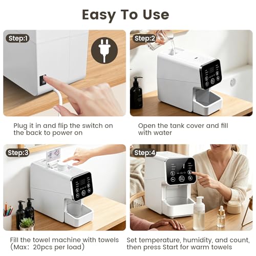 Hot Face Towel Warmer Dispenser - 3 Temp & Moisture