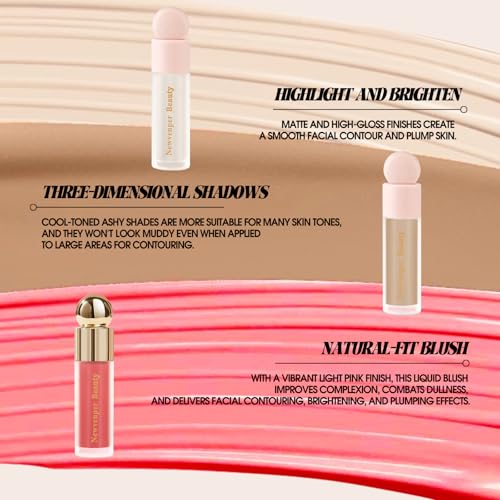 Liquid Contour Blush Highlighter Set - 3 Pc Makeup Kit